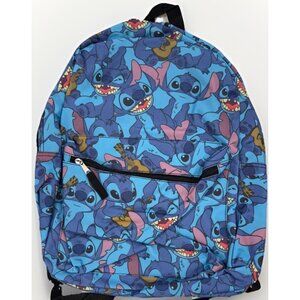 New With Tags Disney Backpack Stitch Ukulele Blue All Over Print Full Size WN1